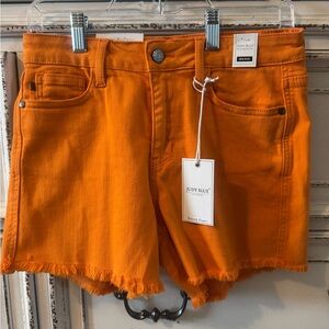 Judy Blue Orange Jean Shorts High-Waisted Distressed
